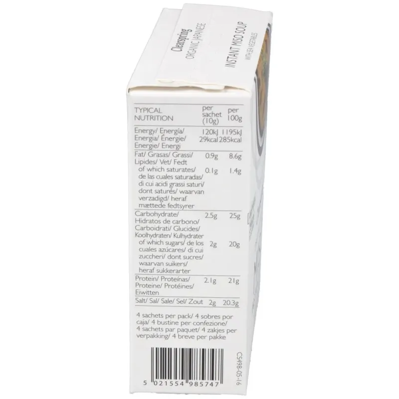 Sopa de miso y algas instantanea 4sbrs. | Farmacia Barata