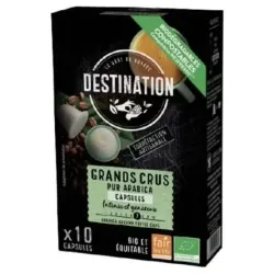 Destination cafe pur arabica grands crus bio 10uds