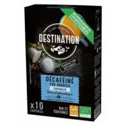 Destination cafe pur arabica descafeinado bio 10uds
