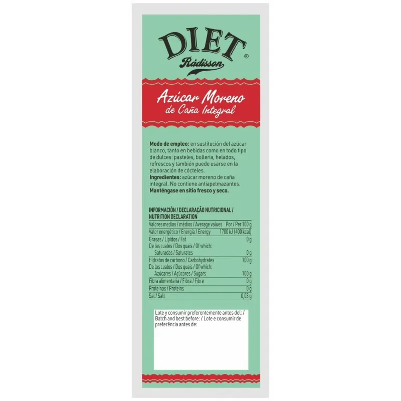 Diet-radisson azucar integal 500g | Farmacia Barata