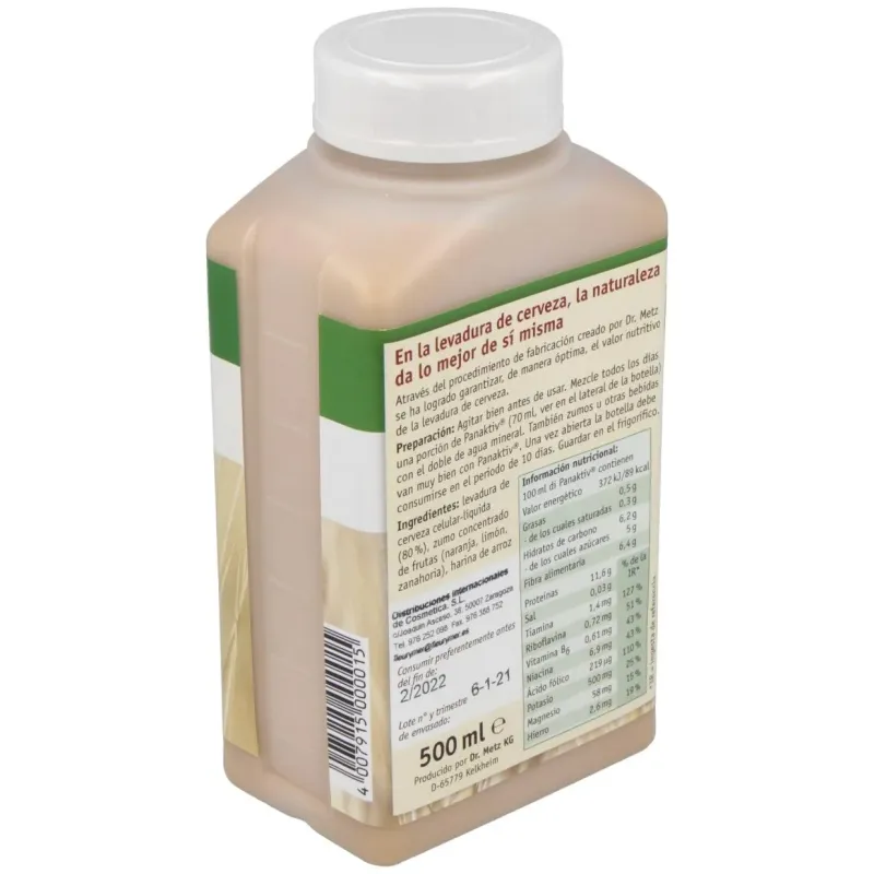 Fleurymer panaktiv levadura líquida metz 500ml | Farmacia Barata
