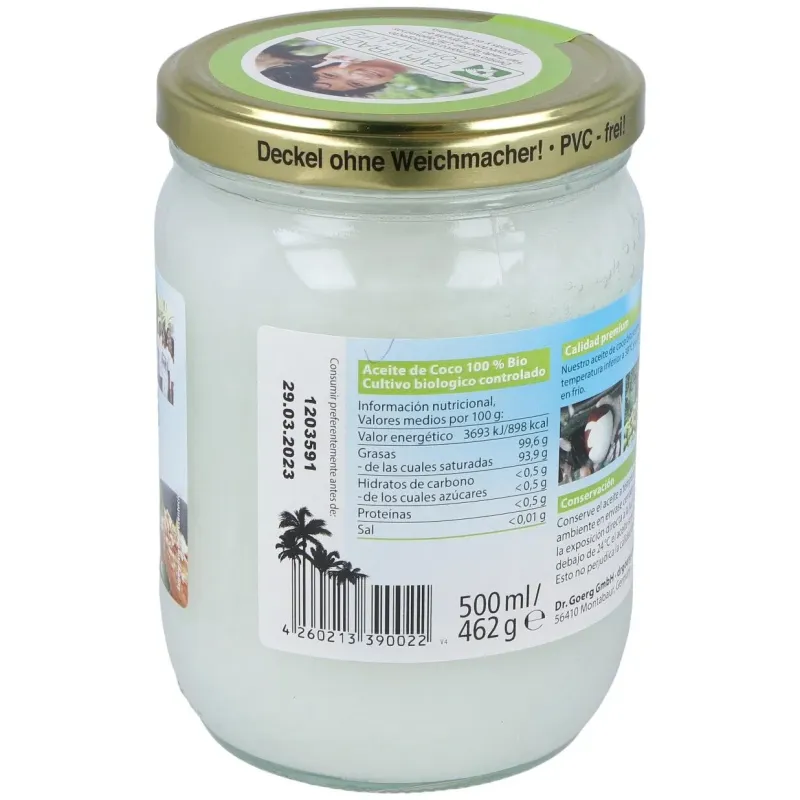 Aceite de coco 500ml. bio | Farmacia Barata Aceite de coco 500ml. bio | Farmacia Barata