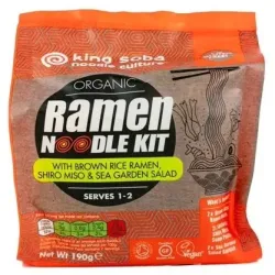 King soba kit noodles ramen arroz integral miso algas bio 190g