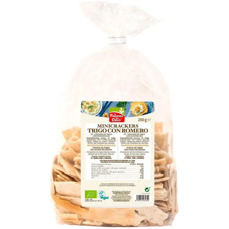 La finestra sul cielo mini crackers romero 250 g | Farmacia Barata