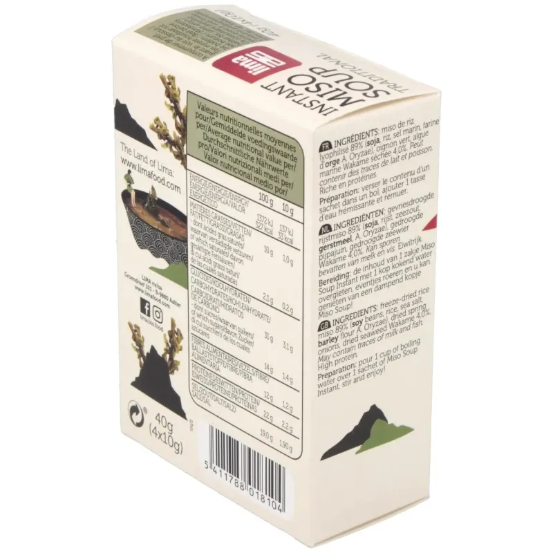 Sopa miso tradicional instantanea 4sbrs. bio vegan | Farmacia Barata