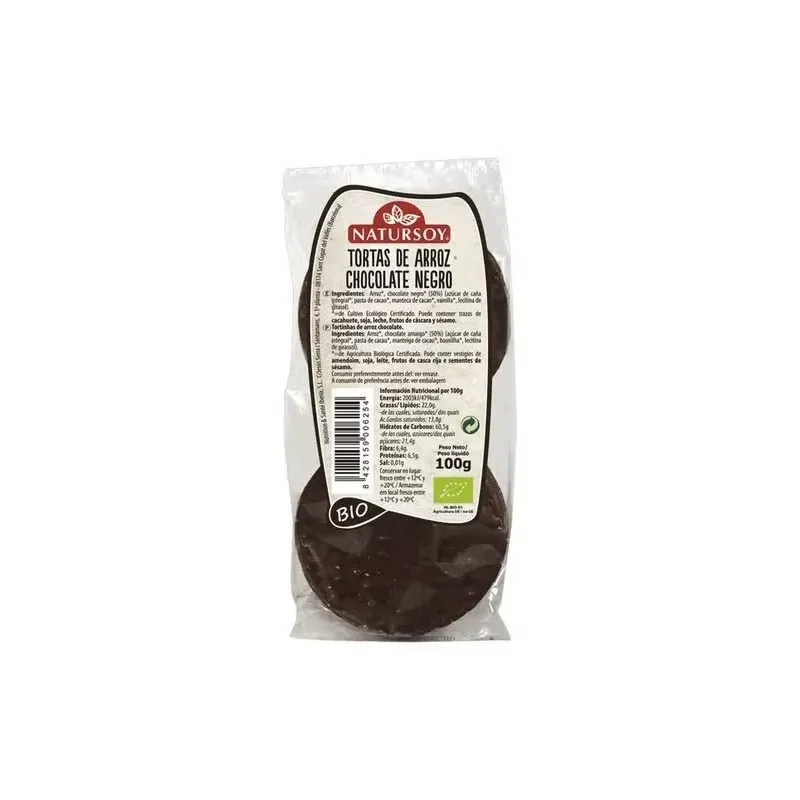 Natursoy tortitas arroz con chocolate negro 100g | Farmacia Barata