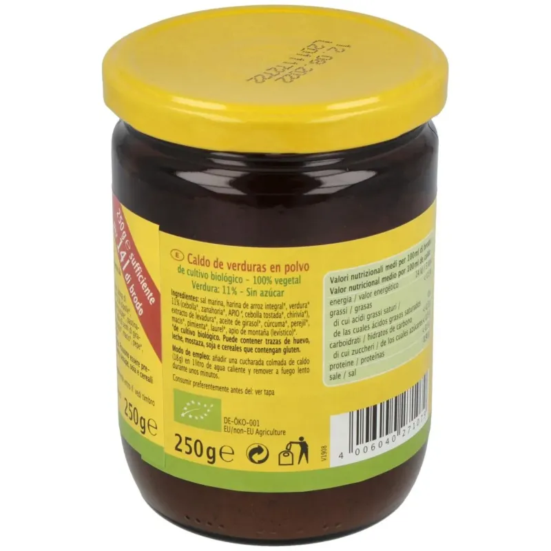 Caldo de verduras brodo 250gr. bio vegan | Farmacia Barata