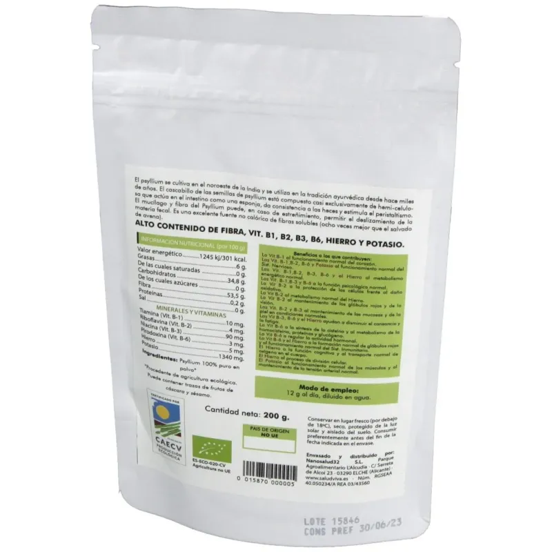 Psyllium en polvo 200gr. bio sg s/a vegan | Farmacia Barata Psyllium en polvo 200gr. bio sg s/a vegan | Farmacia Barata