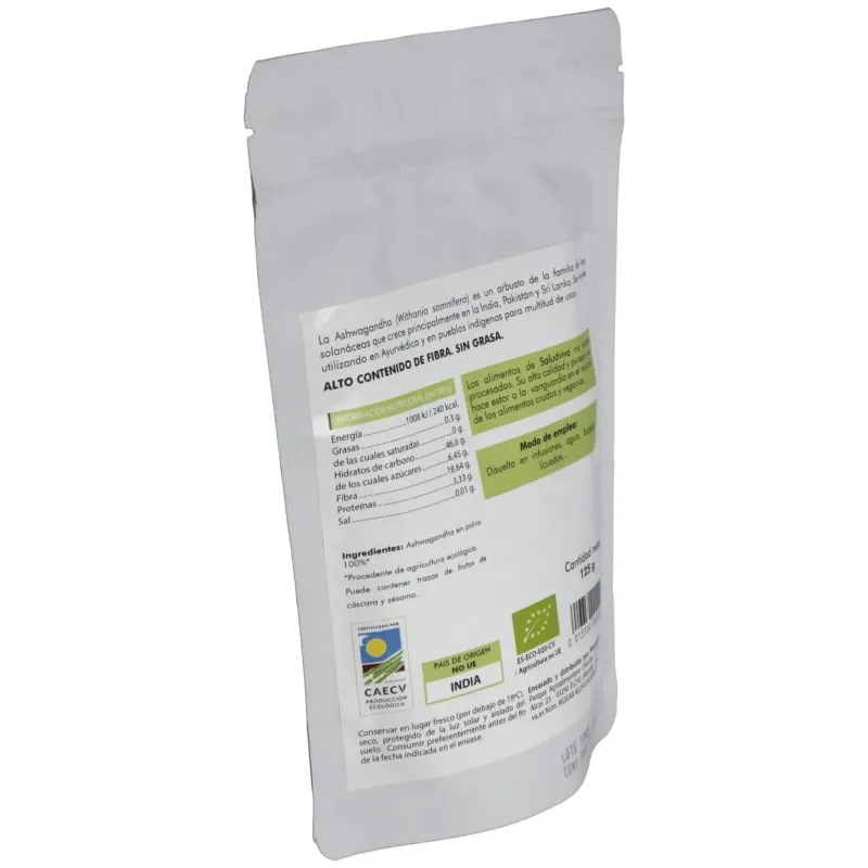 Ashwagandha en polvo 125gr. bio sg s/a vegan | Farmacia Barata