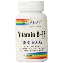 Solaray Vitamina B-12 & Ácido fólico, 90 Comp. Subl.