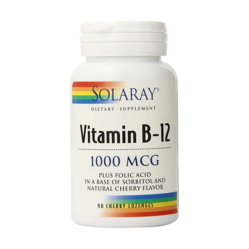 Solaray Vitamina B-12 & Ácido fólico, 90 Comp. Subl.