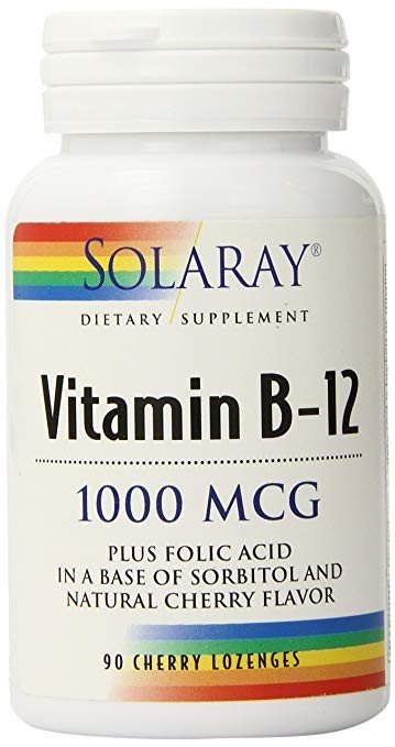 Solaray Vitamina B-12 & Ácido fólico, 90 Comp. Subl.