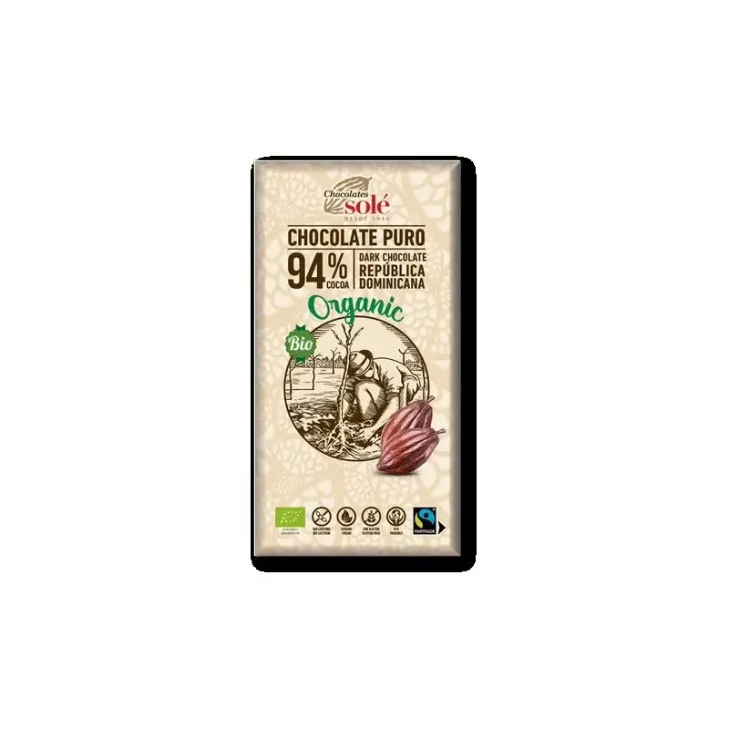 Chocolates sole chocolate negro 94% 100g | Farmacia Barata