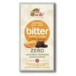 Chocolates sole chocolate negro 72% naranja y stevia bio 100g
