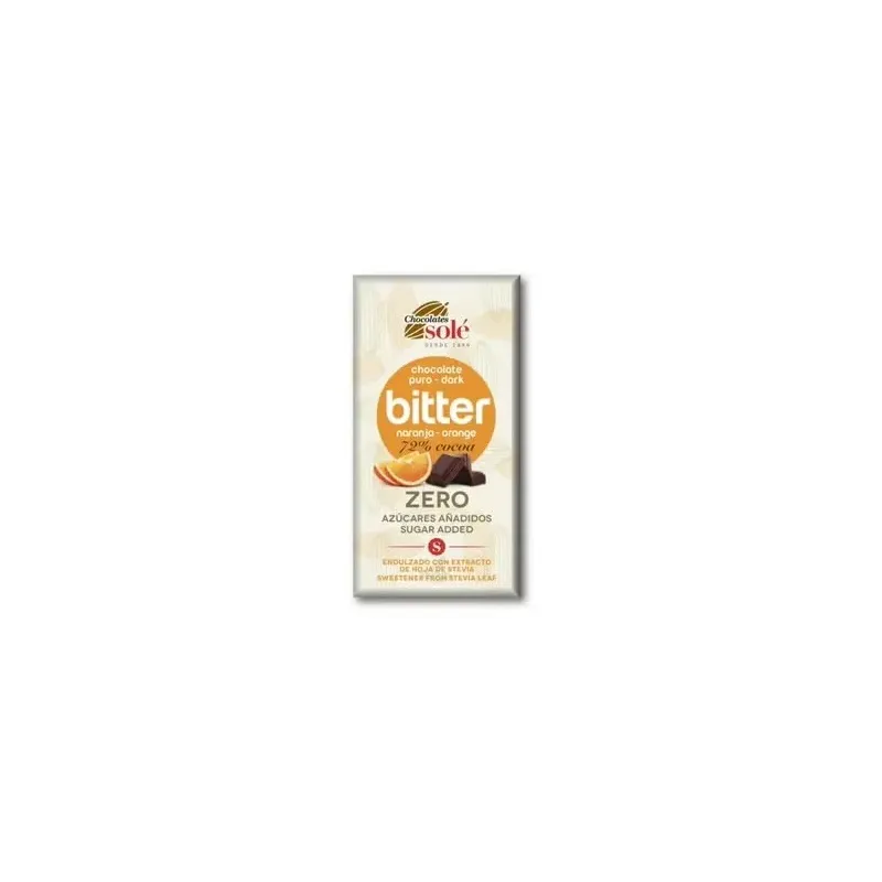 Chocolates sole chocolate negro 72% naranja y stevia bio 100g | Farmacia Barata