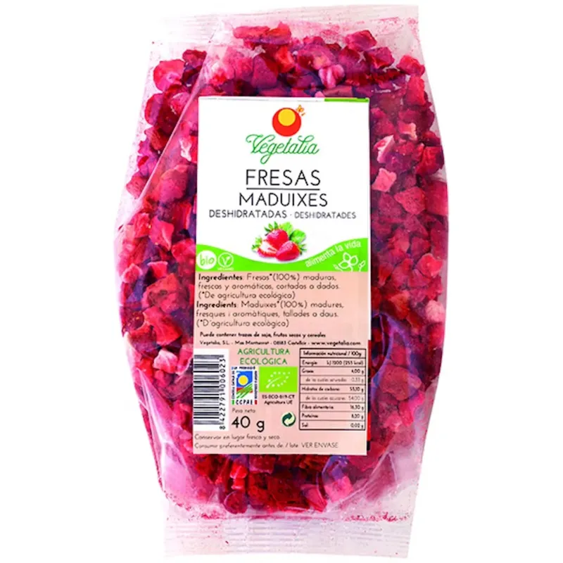 Vegetalia fresa trozos liofilizada bio 40g | Farmacia Barata Vegetalia fresa trozos liofilizada bio 40g | Farmacia Barata