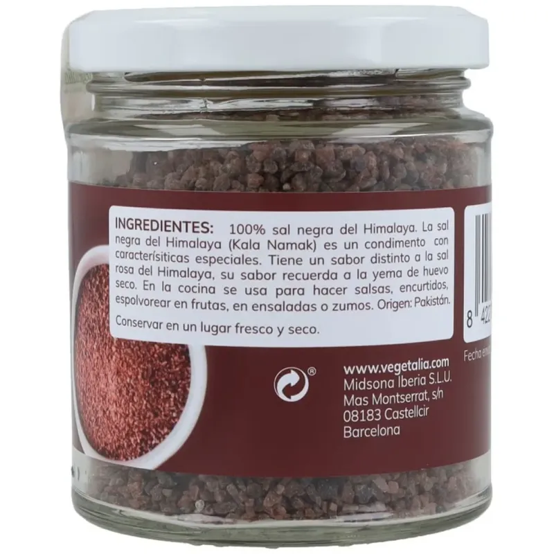 Vegetalia sal negra himalaya kala namak 220g | Farmacia Barata