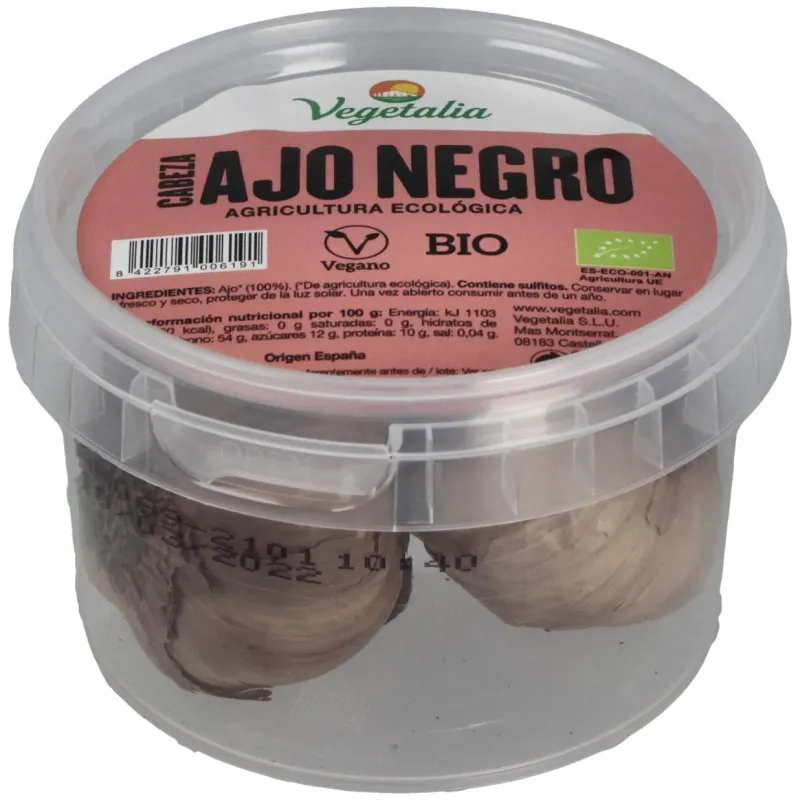 Vegetalia ajo negro bio 2 cabezas 80g | Farmacia Barata