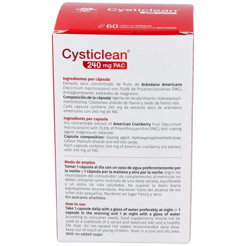 Cysticlean 240mg. 60cap. | Farmacia Barata