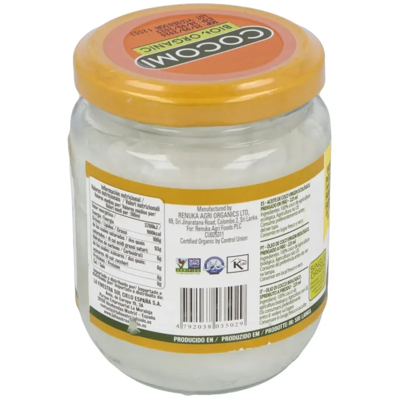 Aceite de coco virgen 225ml bio | Farmacia Barata Aceite de coco virgen 225ml bio | Farmacia Barata