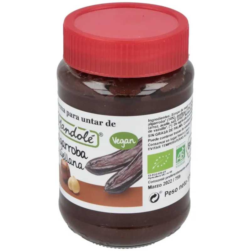 Mandole crema algarroba avellana s/pal 375g | Farmacia Barata