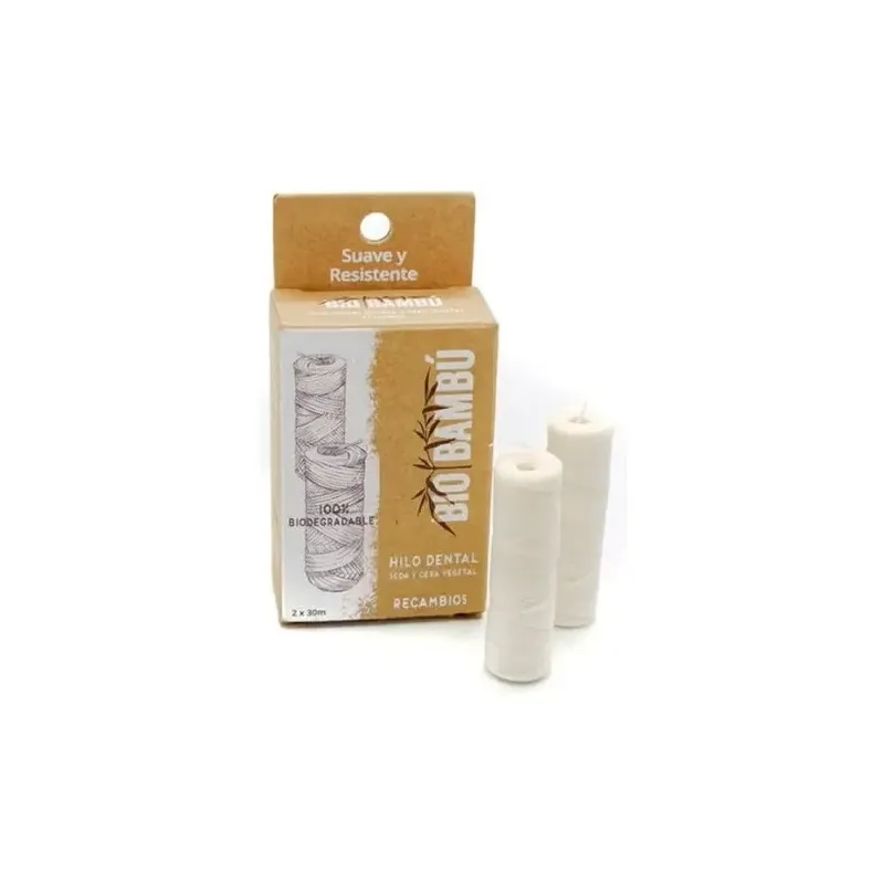 Biobambú recambios hilo dental de seda natural 2x30m | Farmacia Barata