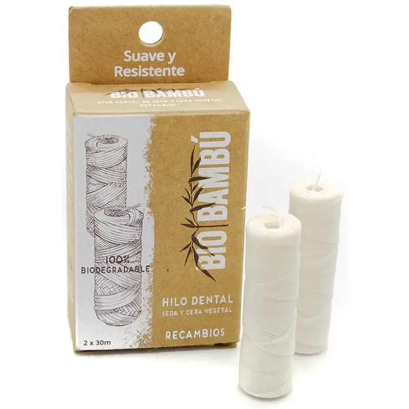 Biobambú recambios hilo dental de seda natural 2x30m | Farmacia Barata