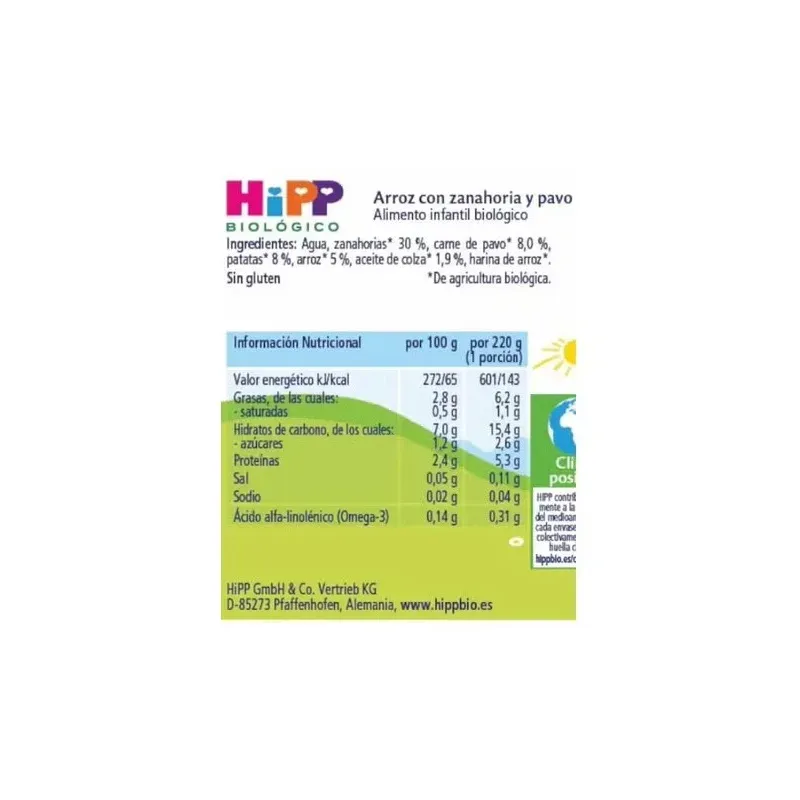 Hipp tarrito de arroz con zanahoria y pavo bio 220g | Farmacia Barata Hipp tarrito de arroz con zanahoria y pavo bio 220g | Farmacia Barata