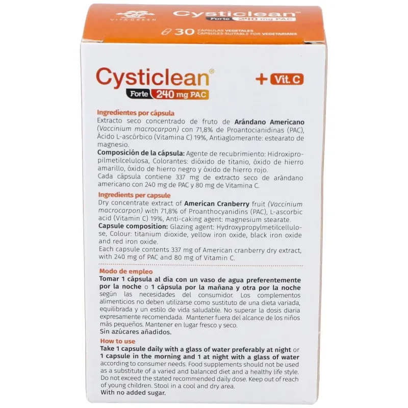 Cysticlean forte 240ml. 30cap. | Farmacia Barata