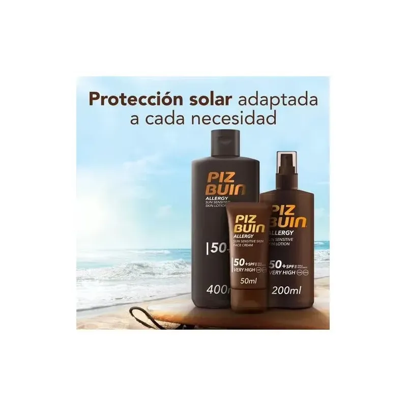 Piz buin allergy loción piel sensible spf50+ proteccion 400ml | Farmacia Barata