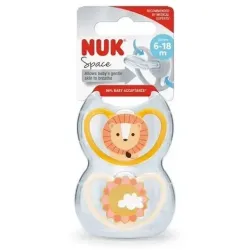 Nuk space chupete león sol 6-18 silicona 2uds