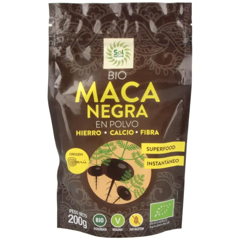 Solnatural maca nega polvo bio 200g | Farmacia Barata