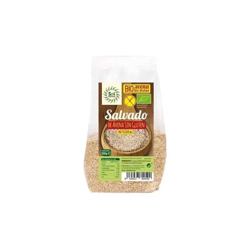 Solnatural salvado avena s/g int bio 300g | Farmacia Barata