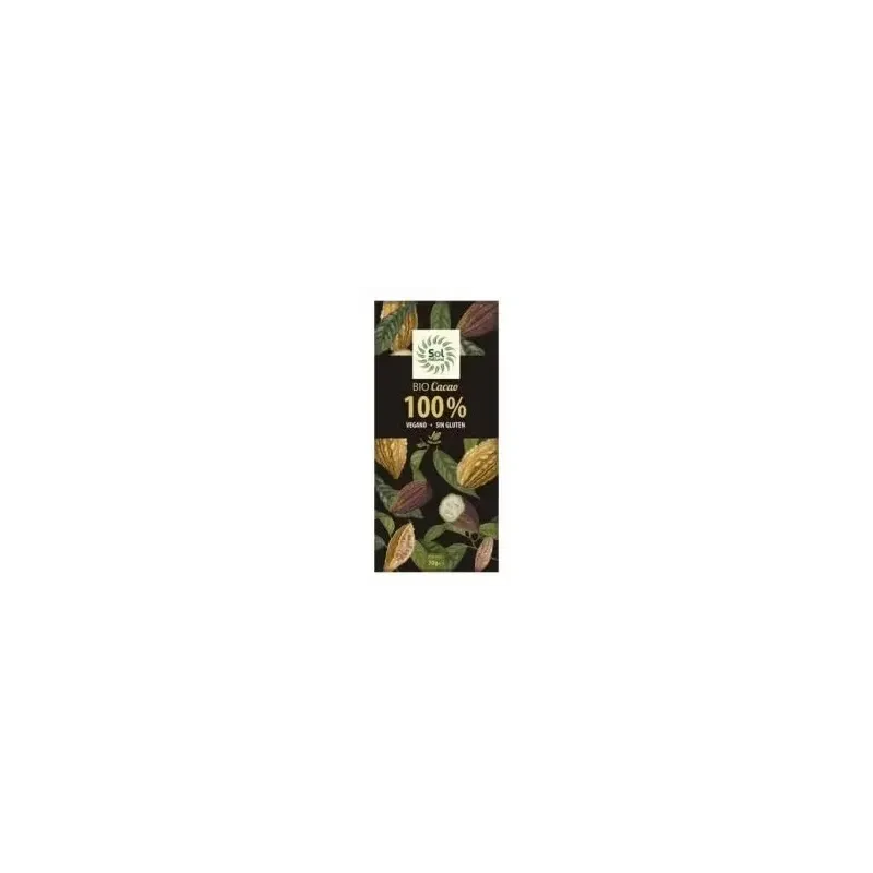 Solnatural choco cacao puro 100% bio sin gluten 70g | Farmacia Barata