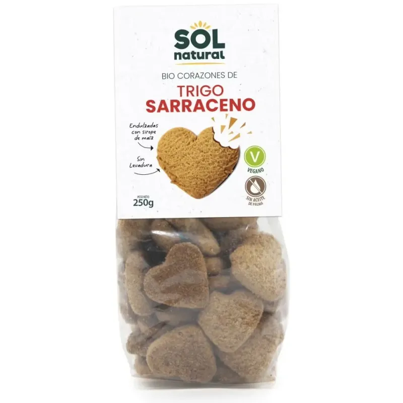 Sol natural corazones de trigo sarraceno con sirope maíz bio 250g | Farmacia Barata