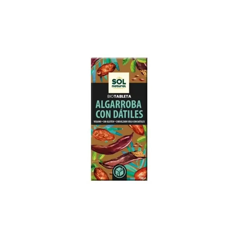 Sol natural bio tableta algarroba con dátiles 70g | Farmacia Barata