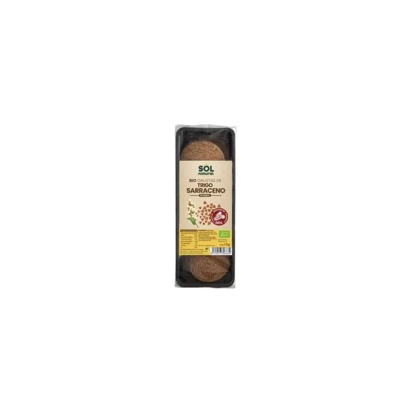Solnatural galleta trigo sarraceno endulzada dátiles bio 170g | Farmacia Barata