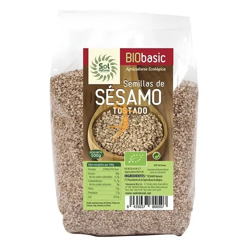 Sol natural semillas de sésamo tostado bio 500g | Farmacia Barata