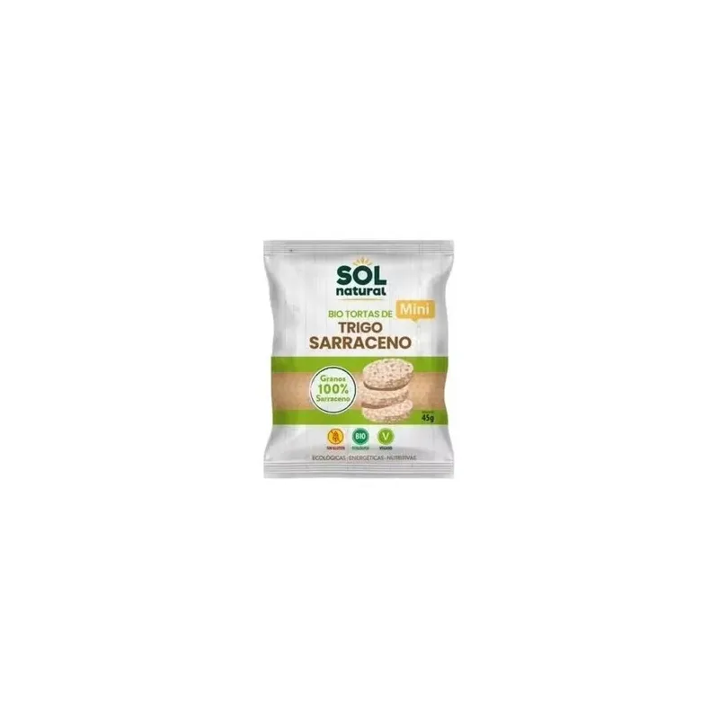 Solnatural mini tortitas trigo sarraceno sin gluten bio 45g | Farmacia Barata