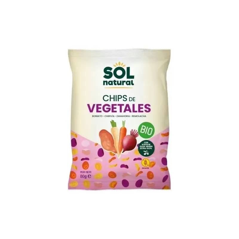 Solnatural chips de vegetales aceite oliva sin gluten 80g | Farmacia Barata