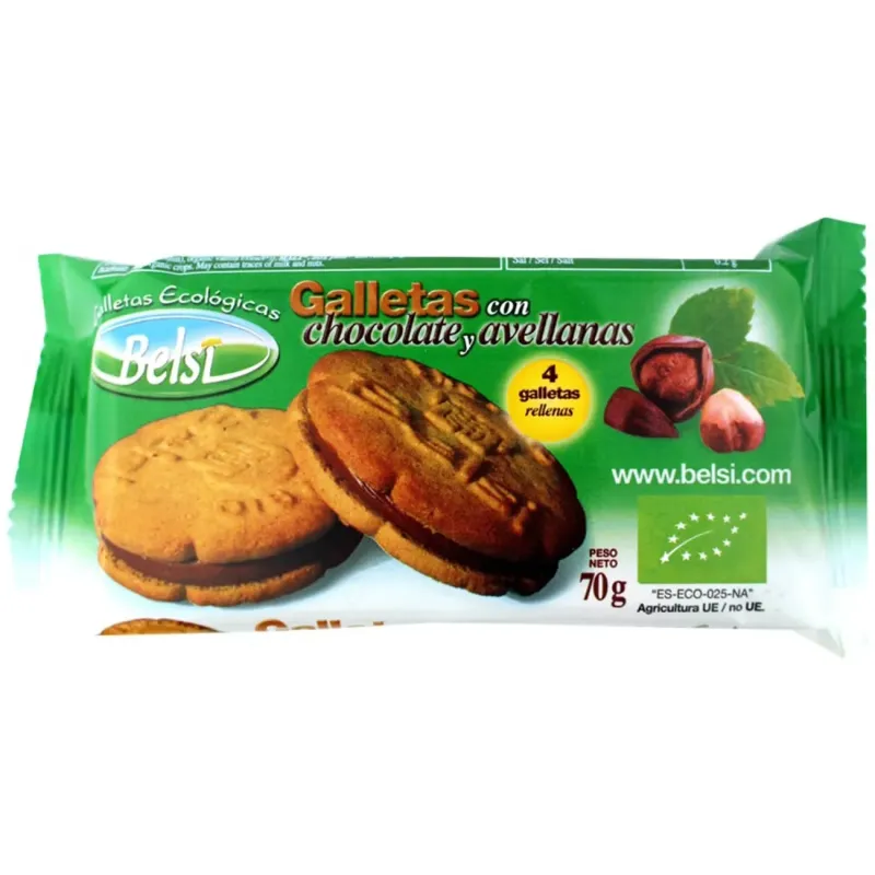 Galletas con chocolate y avellana 4uds 70gr. bio | Farmacia Barata