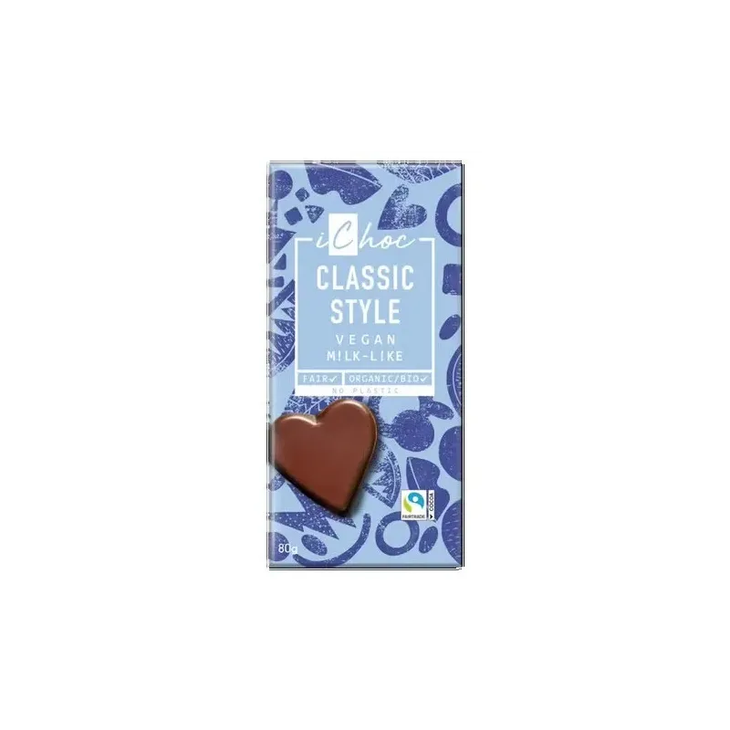 Ichoc classic style chocolate vegan milk-like bio 80g | Farmacia Barata