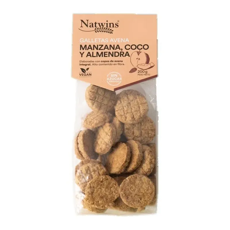 Natwins galletas de avena manzana coco almendra bio 200g | Farmacia Barata