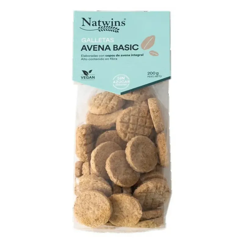 Natwins galletas de avena basic bio 200g | Farmacia Barata