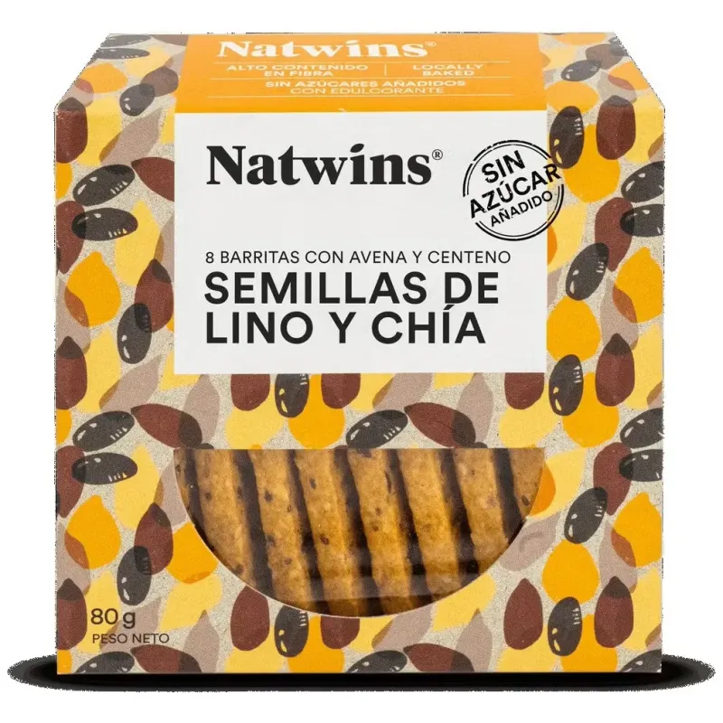 Natwins barritas de 5 semillas bio 80g | Farmacia Barata