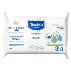 Toallitas de algodon al agua bebe-niño 60uds. bio