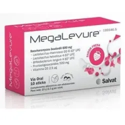 Megalevure sabor fresa 10 sticks