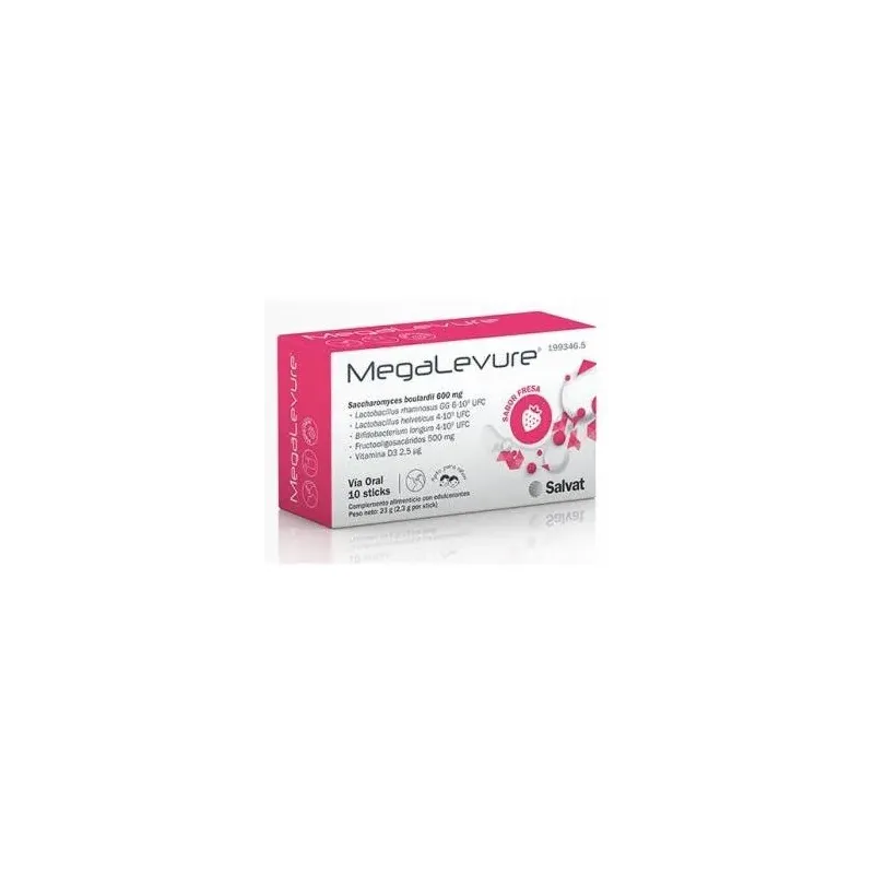 Megalevure sabor fresa 10 sticks | Farmacia Barata Megalevure sabor fresa 10 sticks | Farmacia Barata