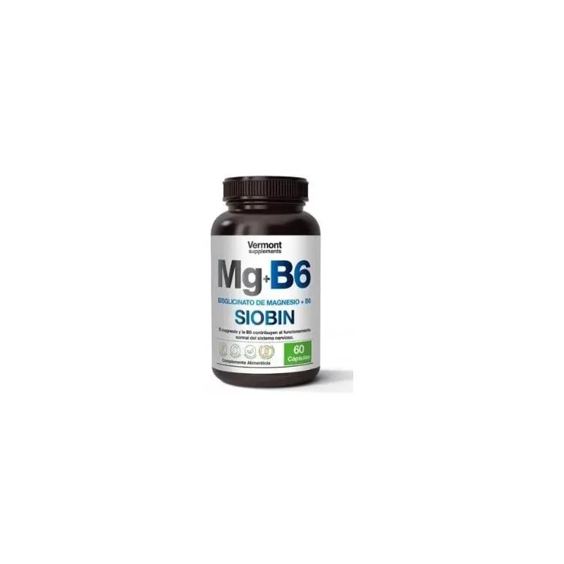 Mg+b6 siobin bisglicinato de magnesio+b6 60cap. | Farmacia Barata