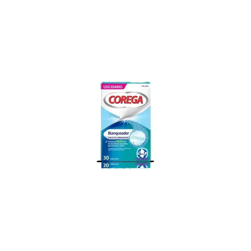 Corega® blanqueador 30 tabletas efervescentes | Farmacia Barata Corega® blanqueador 30 tabletas efervescentes | Farmacia Barata